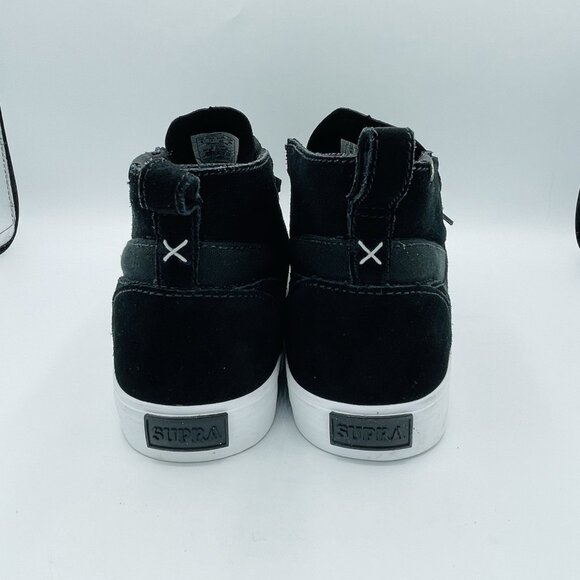 Supra Shoes Mens 10 Black & White Suede Leather MMVI Kensington Skate Sneakers - Picture 8 of 13